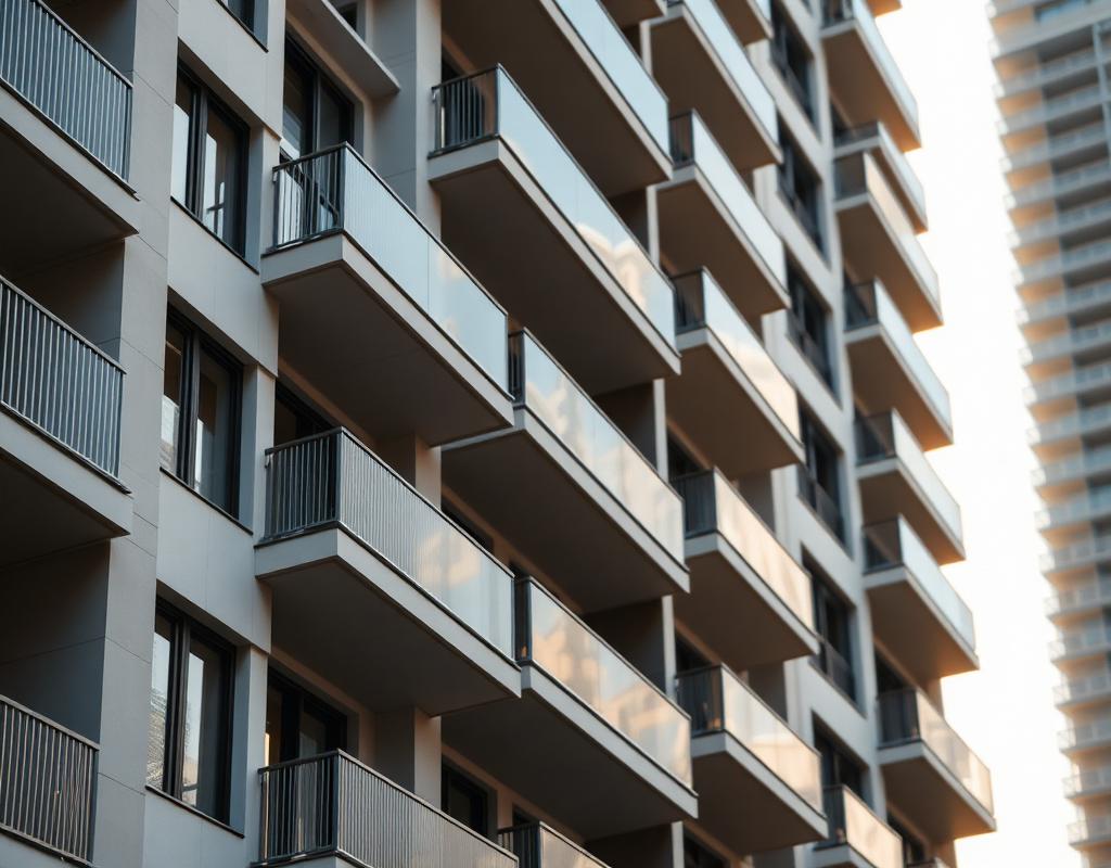Modern luxury residential apartment building exterior